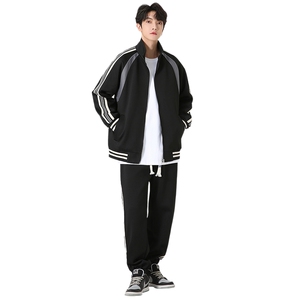 春季新款主推差价给力大码立领情侣休闲运动套装男D81P85图片