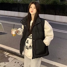 2025年新款立领无袖羽绒马夹女秋冬季新款宽松短款马甲白鸭绒外套，男装背心/马甲，星座1210-1
