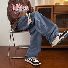 牛仔裤男秋季潮休闲裤高街个性腰绳松紧腰牛仔裤NB41P48，男装牛仔裤，星座1116-2