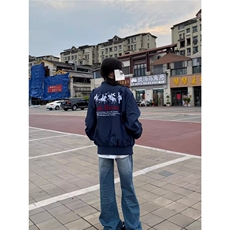 美式飞行员冲锋衣夹克女春秋新款设计感韩系宽松百搭棒球服外套女，男装夹克，星座1210-1