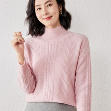 2025年春季羊绒修身型常规套头单件长袖圆领时尚百搭羊绒衫，女装羊绒衫，春贝羊绒