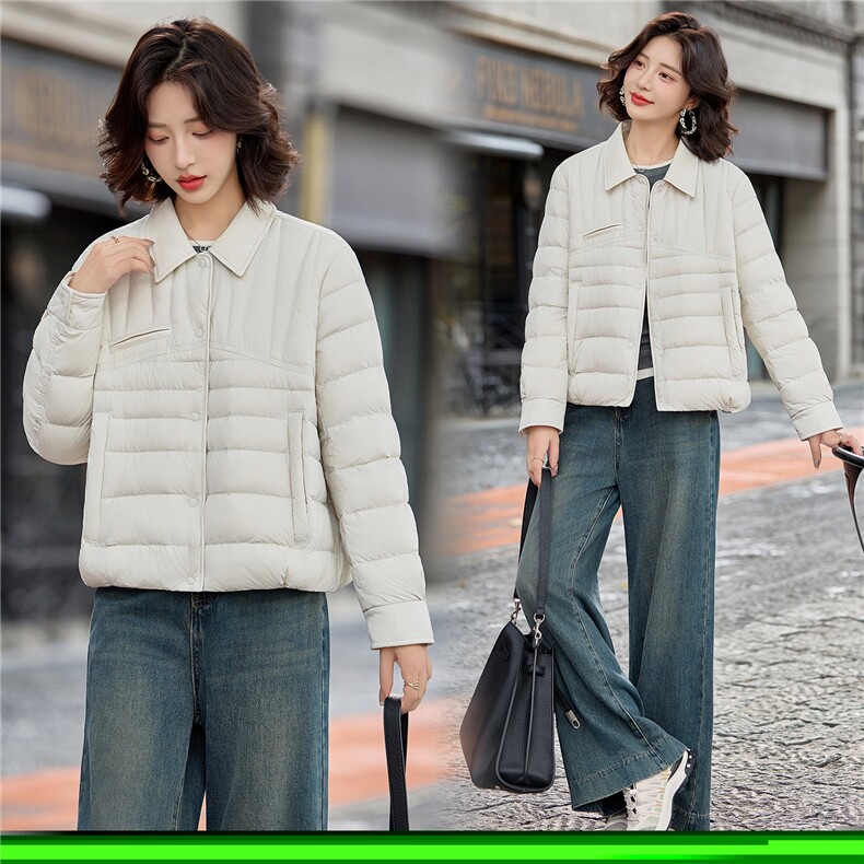 现货轻薄羽绒服女短款2025冬季小个子韩范轻便保暖洋气外套，女装羽绒服，仟媚宠