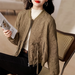 新中式流苏盘扣外套女2025春秋新款小个子宽松百搭休闲棒球服夹克图片