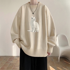 半高领毛衣男大码胖子针织衫毛线衣M18407-P45加绒款-P65，男装针织衫/毛衣，电商A040