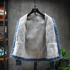 秋冬季牛仔外套男韩版潮流夹克加绒百搭休闲大码衣服1608-P95，男装夹克，电商A318