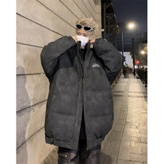 加绒加厚冬款男立领鹿皮绒棉衣刺绣皮棉袄面包服外套MA9052P92，男装棉衣，星座1013-1