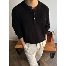 亨利领毛衣男秋冬季新款cleanfit慵懒风高级感软糯针织衫M5818，男装针织衫/毛衣，星座1116A（原606A-3）