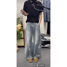 宽松阔腿裤男牛仔裤长裤A20-P50，男装牛仔裤，电商D312-1