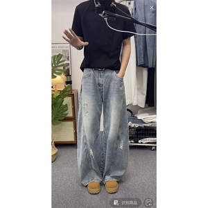 宽松阔腿裤男牛仔裤长裤A20-P50图片