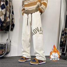 抖音品质菠萝格冬季加绒字母印花宽松卫裤B315-K23404JR-p55控68，男装休闲裤，电商B315