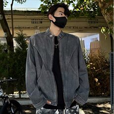 春秋美式新元素反装灰色牛仔夹克男士工装拉链外套男J29，男装夹克，星座1116A（原606A-3）