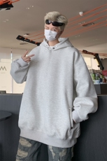得物二开卫衣重磅华棉光板连帽卫衣B386-DB51-批45，男装卫衣，电商B386