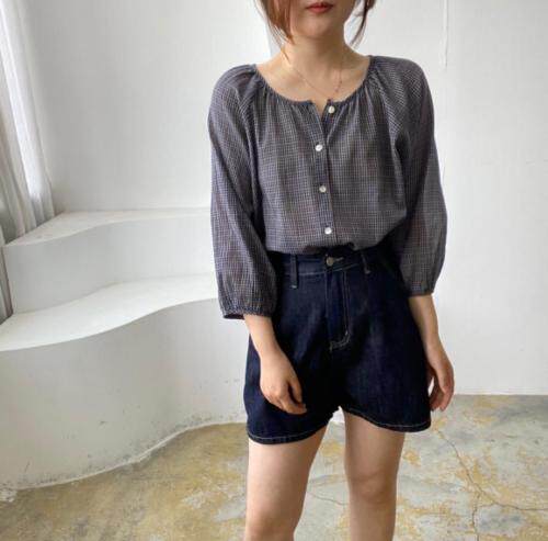 带发圈长袖防晒衬衣，女装，土布鱼