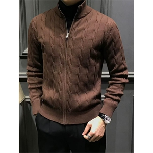 MM501-P63新款时尚潮流设计感宽松拉链开衫连帽毛衣图片