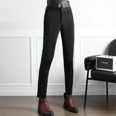 2025新款高弹力刺绣冰丝—九分裤——黑色P5598，男装休闲裤，电商B368