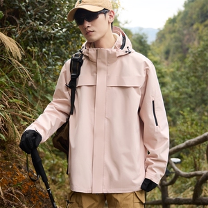 新款男女高品质户外登山服青少年学生冲锋衣夹克外套HS6606图片
