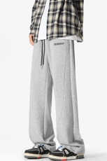特批P40无差价秋季字母刺绣卫裤男华棉大码抽绳束脚拖地长裤K1554，男装休闲裤，电商A001