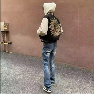 太阳之眼棒球服外套男秋冬季vibe风美式高街夹克小众设计感飞行服图片