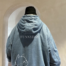 控价158牛仔外套男大码加厚加绒棉衣男羊羔毛棉服男NM53149-P140，男装棉衣，电商A040