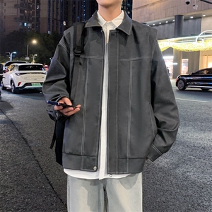 夜景机动皮衣美式潮牌骑行服皮夹克外套二开A406 JK1232 特P83图片