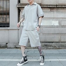 2021夏新款短袖t恤男休闲套装帅气两件套潮流DS778T，男装T恤，电商A102