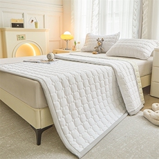 新款简约风原棉纯色亲肤床护垫床垫，毯子，一起卖家纺