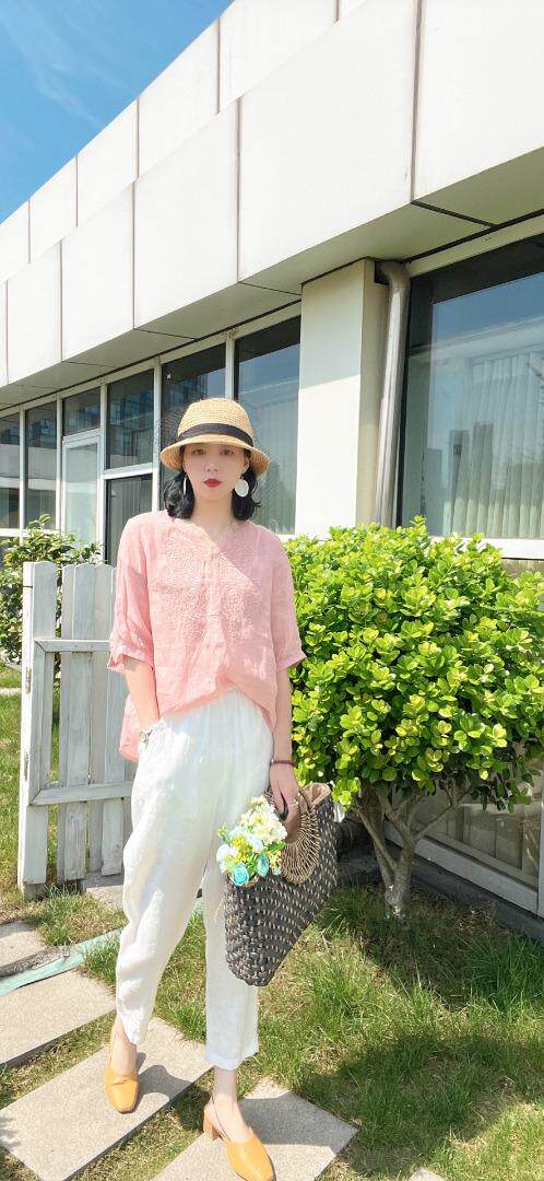 纯苎连衣裙小衫裤子裙子衬衣 时尚风 风淑女风休闲风，女装连衣裙，川哲