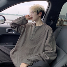 亨利领长袖T港风宽松大码打底衫CH58-特P25无差价，男装卫衣，星座214-3