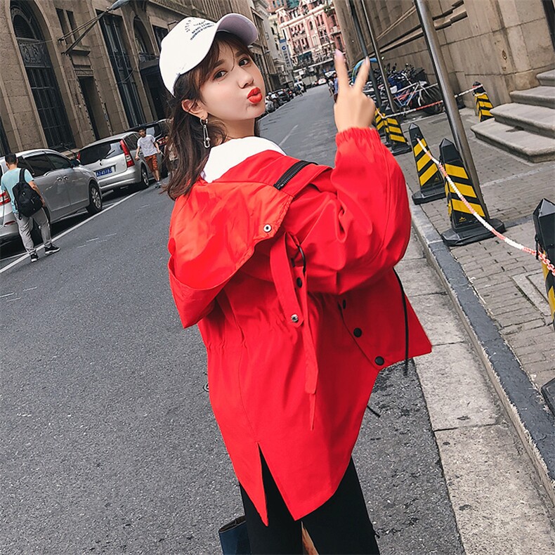 矮个子休闲风衣女短款2023秋装新款韩版卡其色中款显高春秋小外套图片