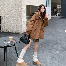 韩系工装派克羽绒服女2025冬季新款高端洋气休闲保暖90白鸭绒外套，女装羽绒服，玖莱伊