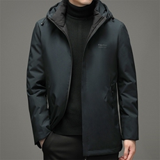 冬装新品商务休闲连帽棉衣中长款男士夹克外套SNNYR86R9613-P215，男装棉衣，电商B212（原钱塘6029）