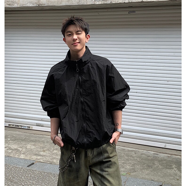 迷彩尼龙防晒衣外套男夏季薄款速干防晒夹克D428黑白P55迷彩P65,男装夹克,电商A335-1（原A458）