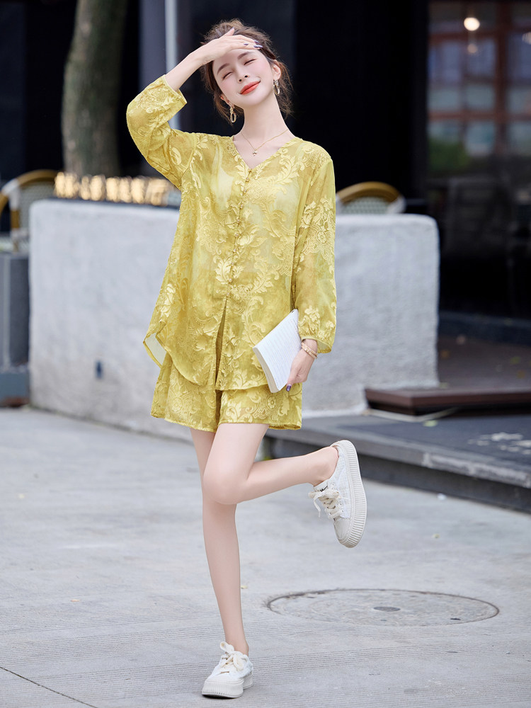 2025夏装新款新中式提花两件套,女装套装/套裙,曼琳思菲
