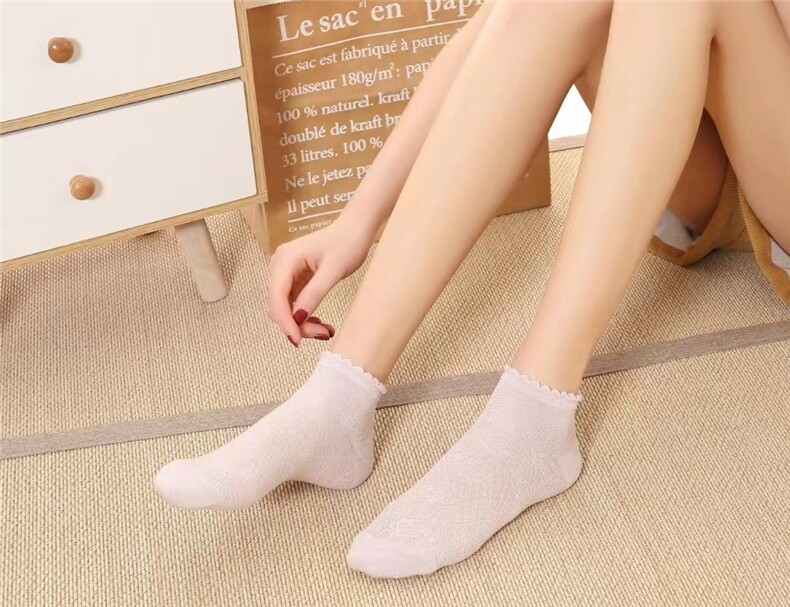 新款薄荷袜低筒透气舒适男女通用五双装，袜子，九魅羊