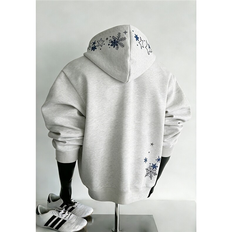 现货-春秋卫衣开衫重磅高品质雪花刺绣卫衣1016-1Y147P76K138,男装卫衣,星座1016-1（原电商B408-1）
