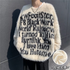 北极绒加绒加厚美式复古毛衣常规P52/加绒P68图片