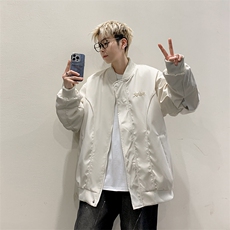 春季新款百搭工装外套男美式复古飞行员夹克棒球服现货W8091-P65，男装夹克，星座512-4