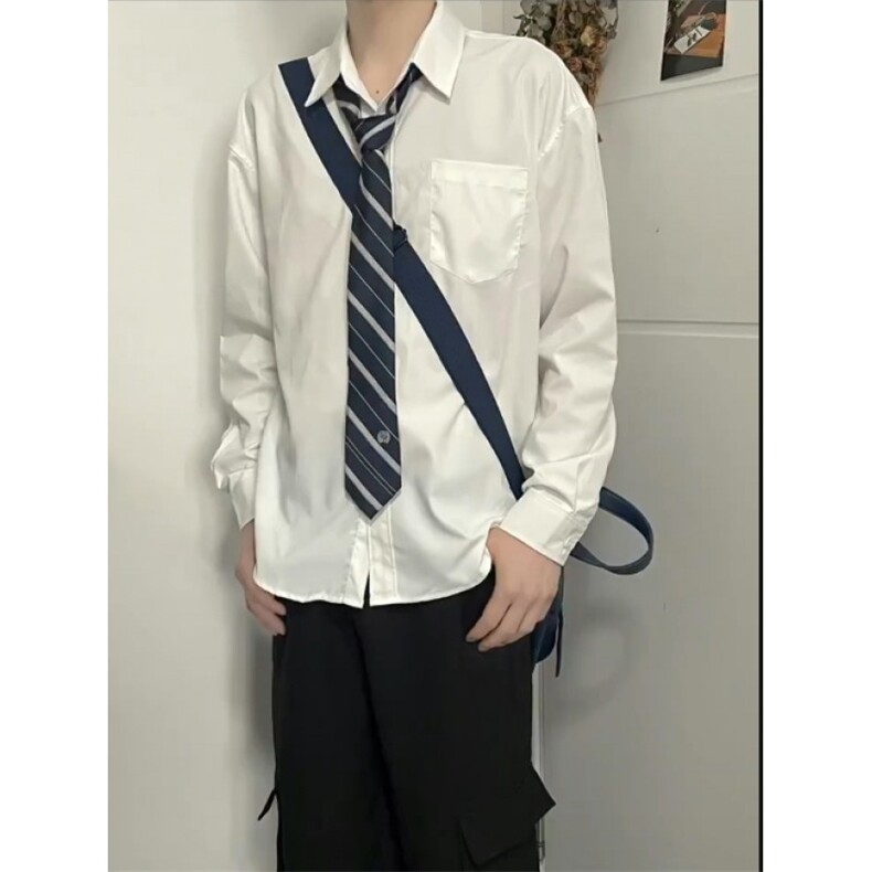 dk制服男打底衫高级感长袖衬衣dk衬衫男潮牌学院风,男装衬衫,星座1007（原301D）
