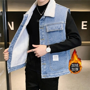 MJ215J-P68-限价98 M-5XL现货男士得物马夹背心外套牛仔cityboy图片