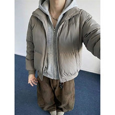 现货高品质重磅工艺美式高街假两件PU皮棉衣男女加厚棉服外套，男装棉衣，电商A486