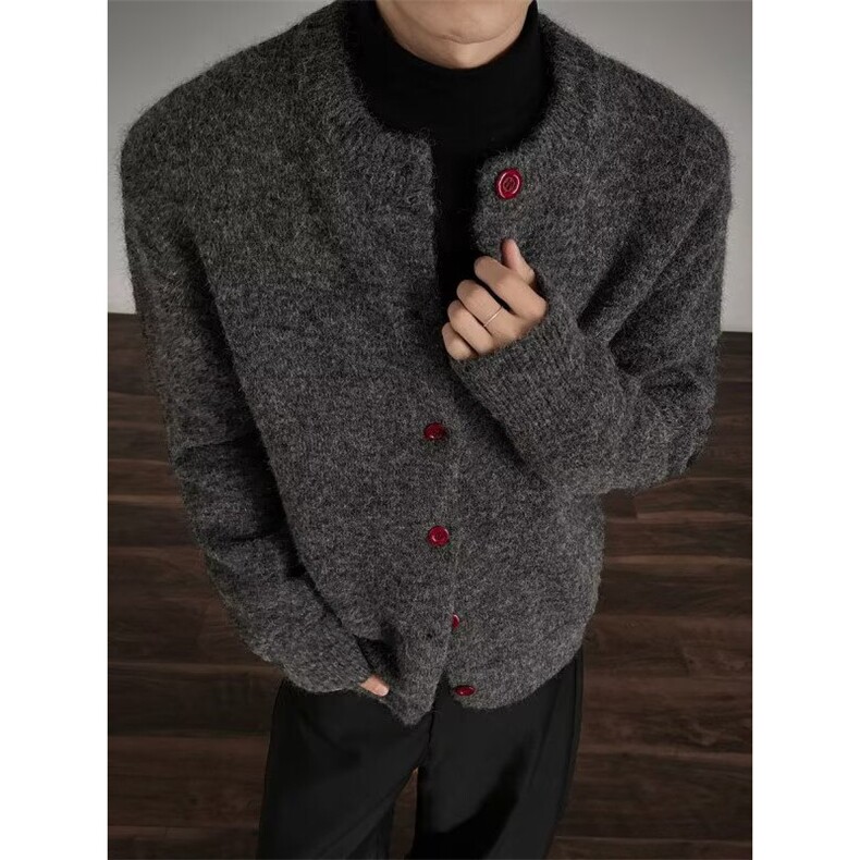 JY411-P58新款开衫毛衣美式复古休闲慵懒风V领针织衫网图,男装针织衫/毛衣,星座1501-3