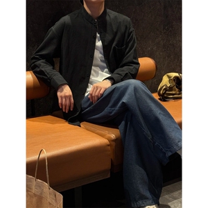 长袖立领仿麻休闲衬衫1302-GC67-P40控68 成分100棉图片