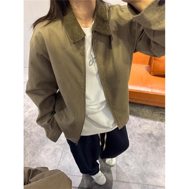 特律工装夹克男秋季美式复古翻领棒球服巴恩风外套JHt19,男装夹克,星座1116A（原606A-3）