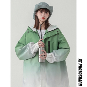 1中性山系防水渐变大码M-5XL夹克女100%聚酯纤维JK77088P85控128图片