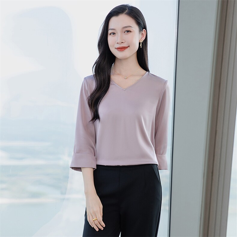 重磅真丝衬衫女2026新款夏季高端气质小衫真丝五分半袖上衣,女装衬衫,阿舍尔精品
