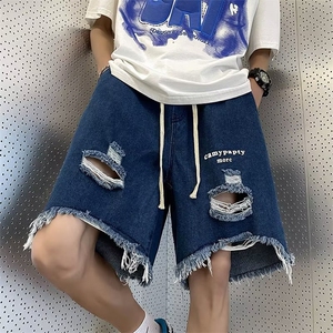牛仔短裤男韩版潮流破洞高街帅气2023夏季新款ins五分裤RK550-P36图片
