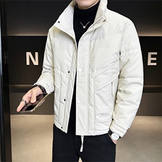 标50绒店主风男士立领皮羽绒服保暖外套5856-P235(控券后318)，男装羽绒服，电商B328