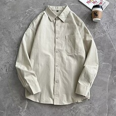 春高级感工装长袖衬衫男潮百搭日系宽松时尚休闲衬衣LS924P37，男装衬衫，星座1013-5