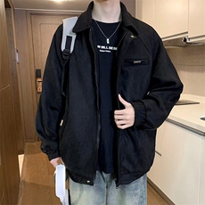麂皮绒外套男生秋冬季痞帅炸街青少年宽松休闲翻领夹克JK25，男装夹克，星座1116A-1（原606A）