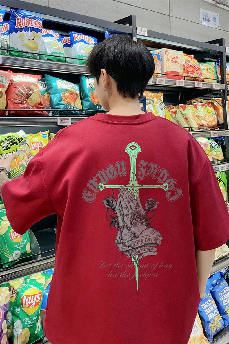 已注册纯棉220克T4306P23直播抖音短袖T恤重磅280克TB4306批28,男装T恤,电商C408(原B339-1)